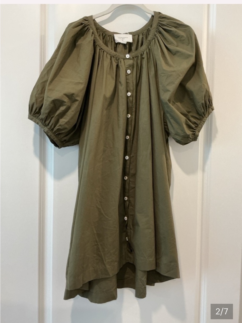 Tuckernuck Olive Green Puff-Sleeve Mini Dress - Picture 2 of 7